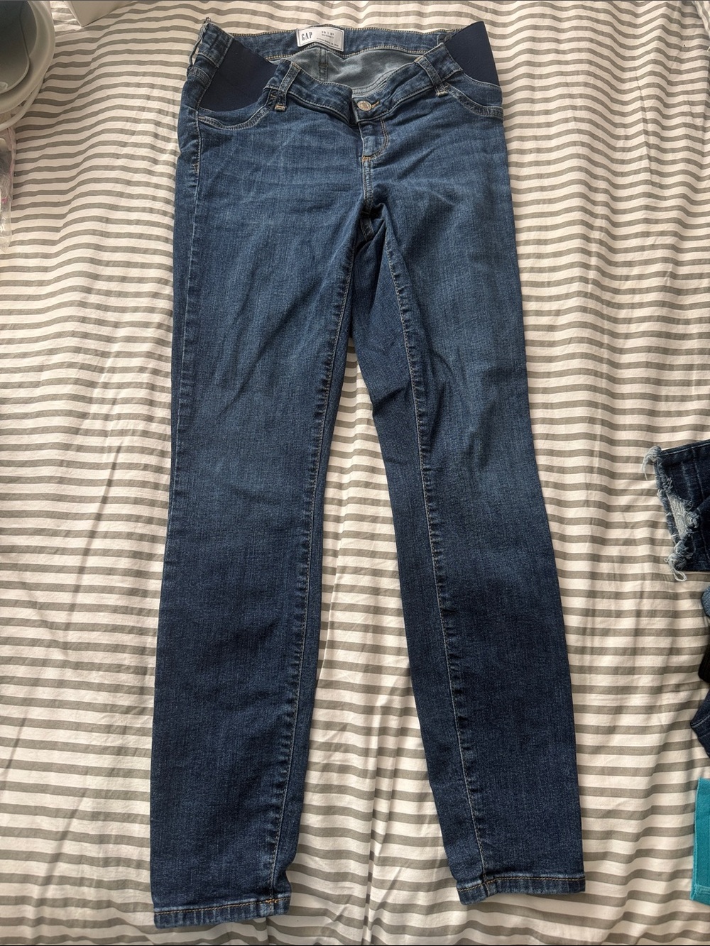 GAP Maternity Blue Slim Jeans with Contrast Stitching